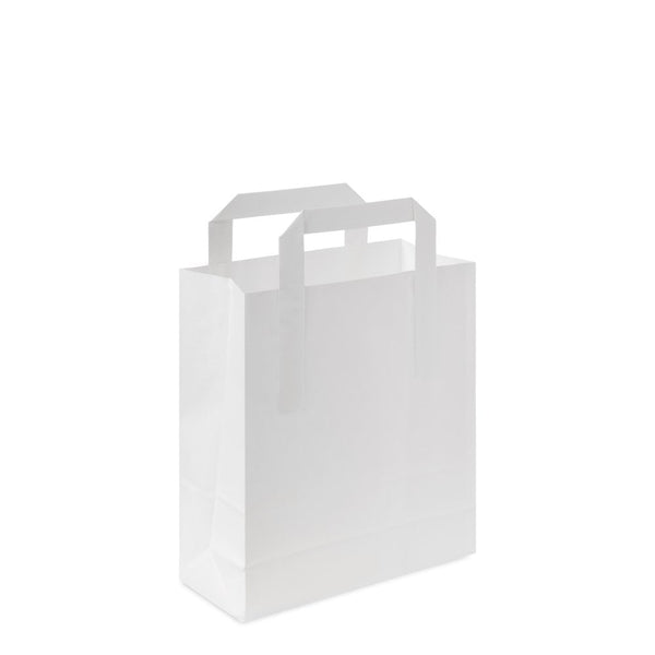 Small White Handled Paper Carrier Bag - 250pk